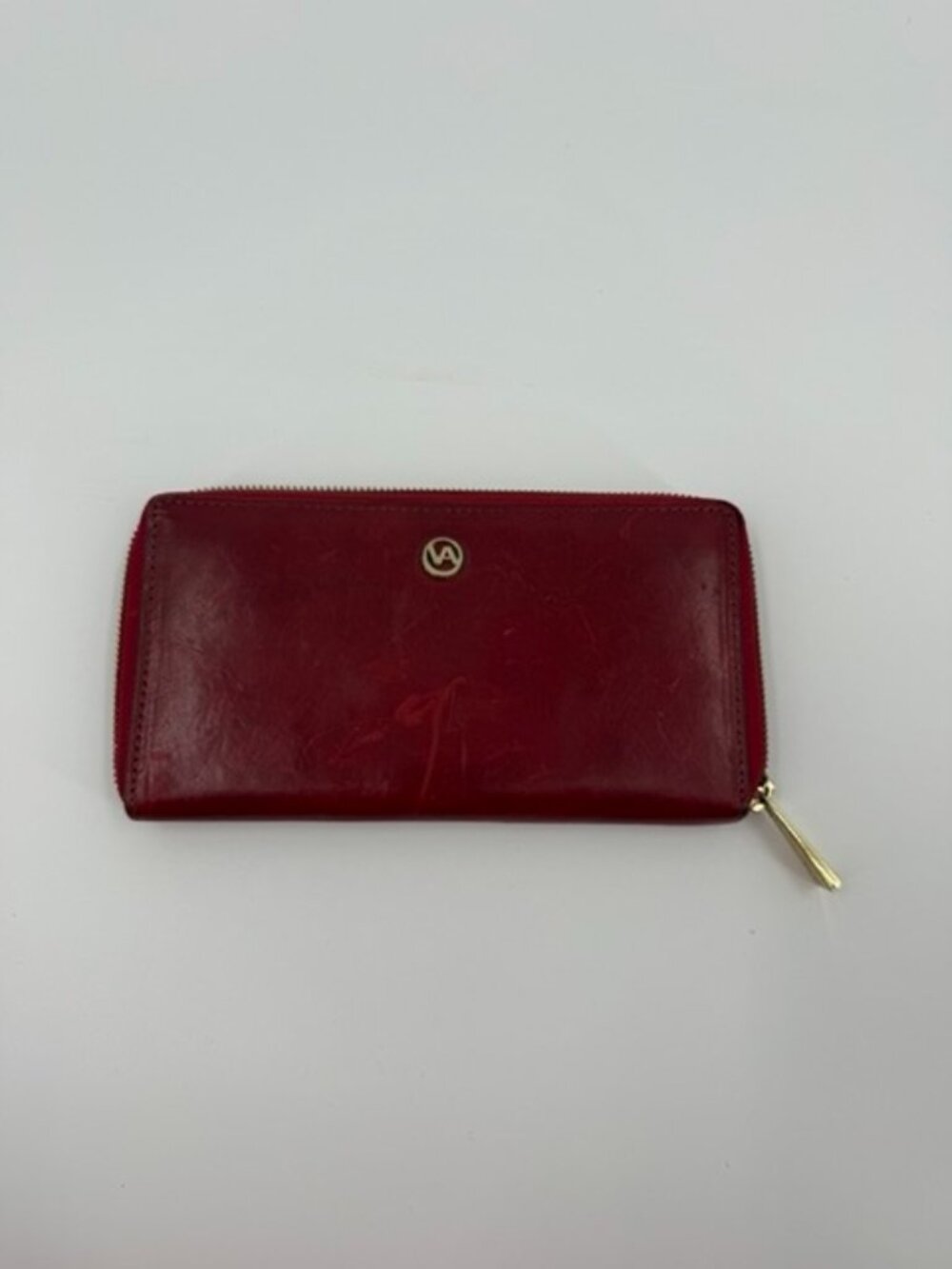 Valentina Red Leather Wallet Made in Italy Full Zip